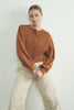 Crochet Long Sleeve Cardigan - Cognac