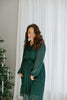 Long Sleeve Pleated Dress - Green