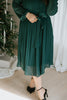 Long Sleeve Pleated Dress - Green