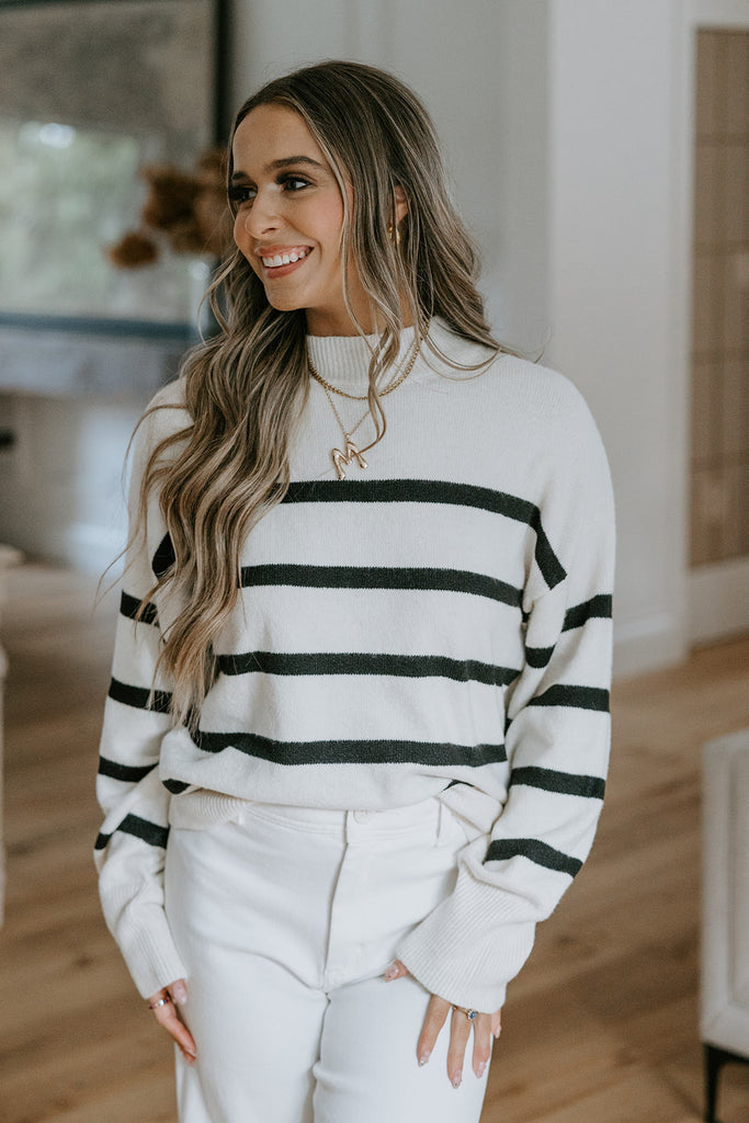 Striped Sweater - Cream/Black