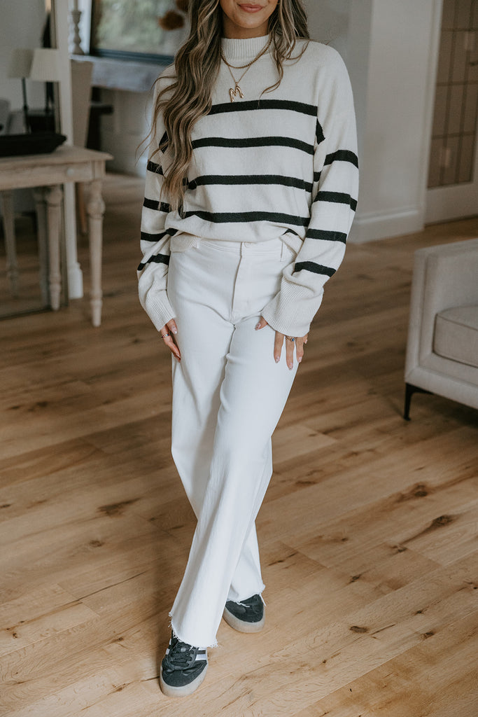 Striped Sweater - Cream/Black