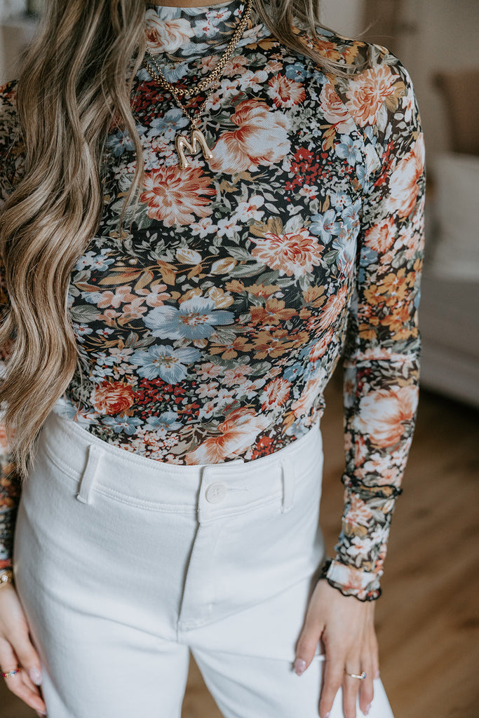 Sheer Floral Print Shirt