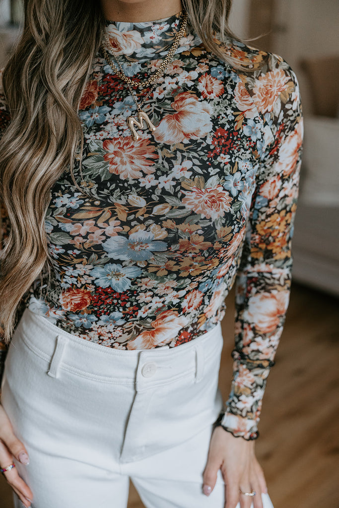 Sheer Floral Print Shirt