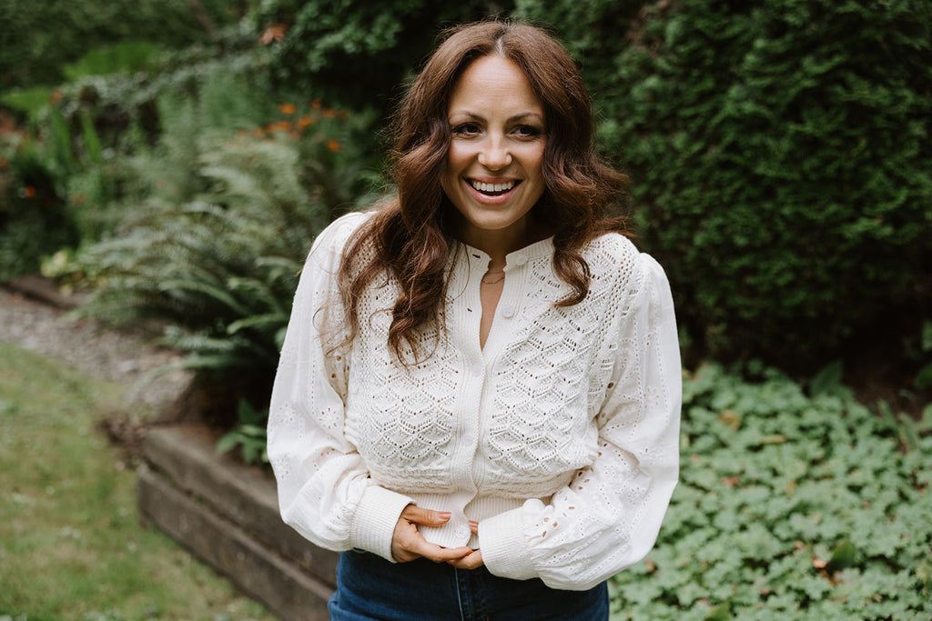 Crochet Long Sleeve Cardigan - Cream