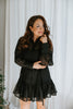 Sheer Ruffle Dress - Black