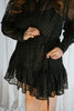 Sheer Ruffle Dress - Black