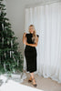 Velvet Midi Dress - Black