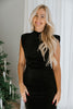 Velvet Midi Dress - Black