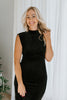 Velvet Midi Dress - Black