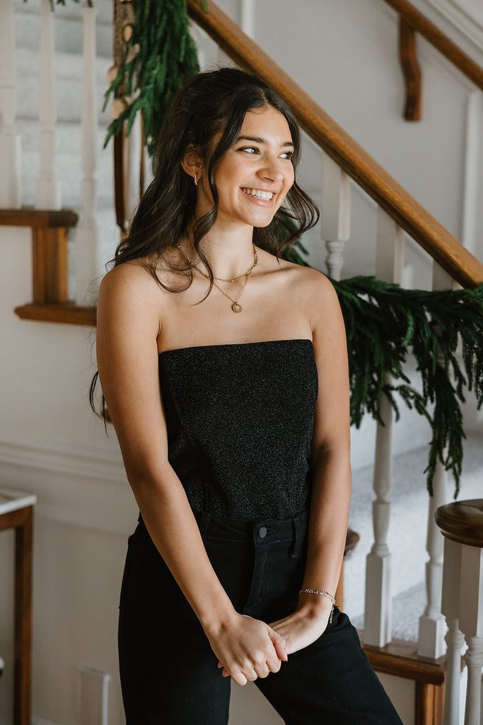 Tube Top - Sparkly - Black