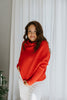 Slouch Neck Dolman Sweater - Red