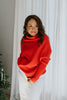 Slouch Neck Dolman Sweater - Red