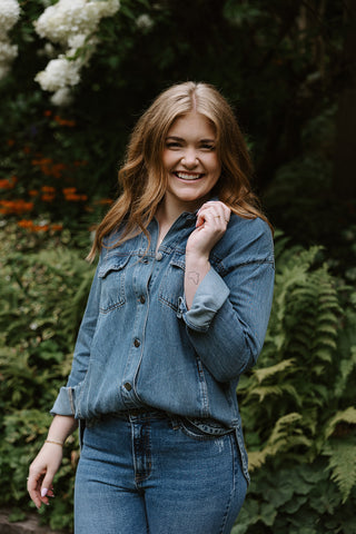 Button Up Striped Shirt - White/Blue