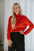 Exposed Hem Sweater - Red