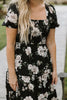 Floral Midi Dress - Black