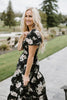 Floral Midi Dress - Black