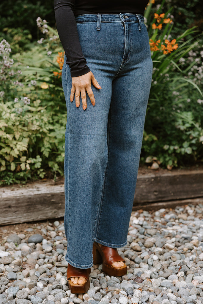 Trouser Wide Leg - Dark Denim