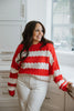 Knit Sweater - Red & Ivory