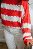 Knit Sweater - Red & Ivory