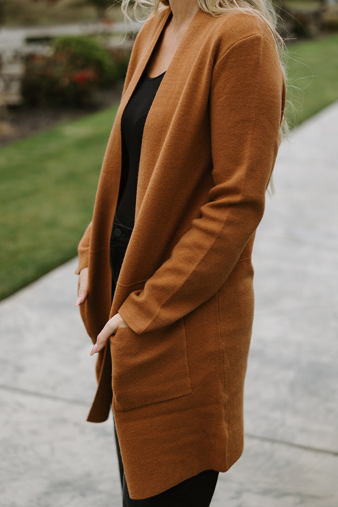 Open Knit Cardigan - Caramel