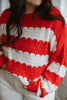 Knit Sweater - Red & Ivory