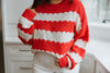 Knit Sweater - Red & Ivory