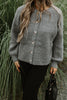 Chunky Knit Button Cardigan - Grey