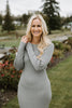 Long Sleeve Maxi Sweater Dress - Grey