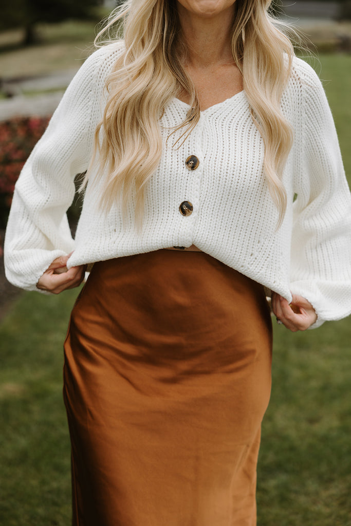 Button Up Sweater - Cream