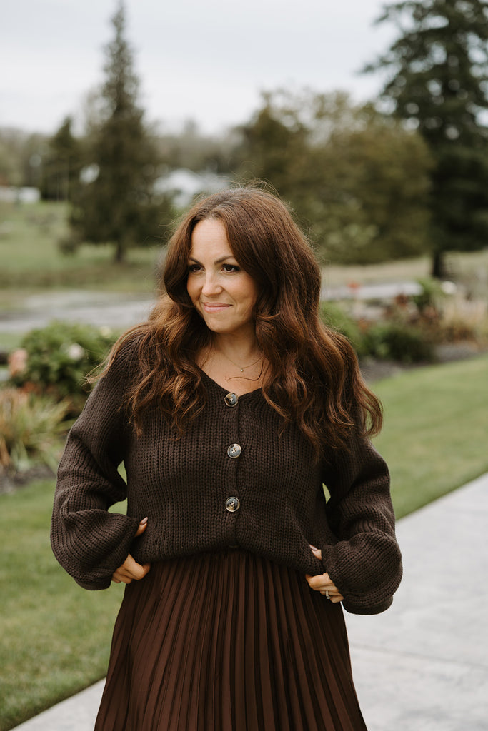 Button Up Sweater - Brown