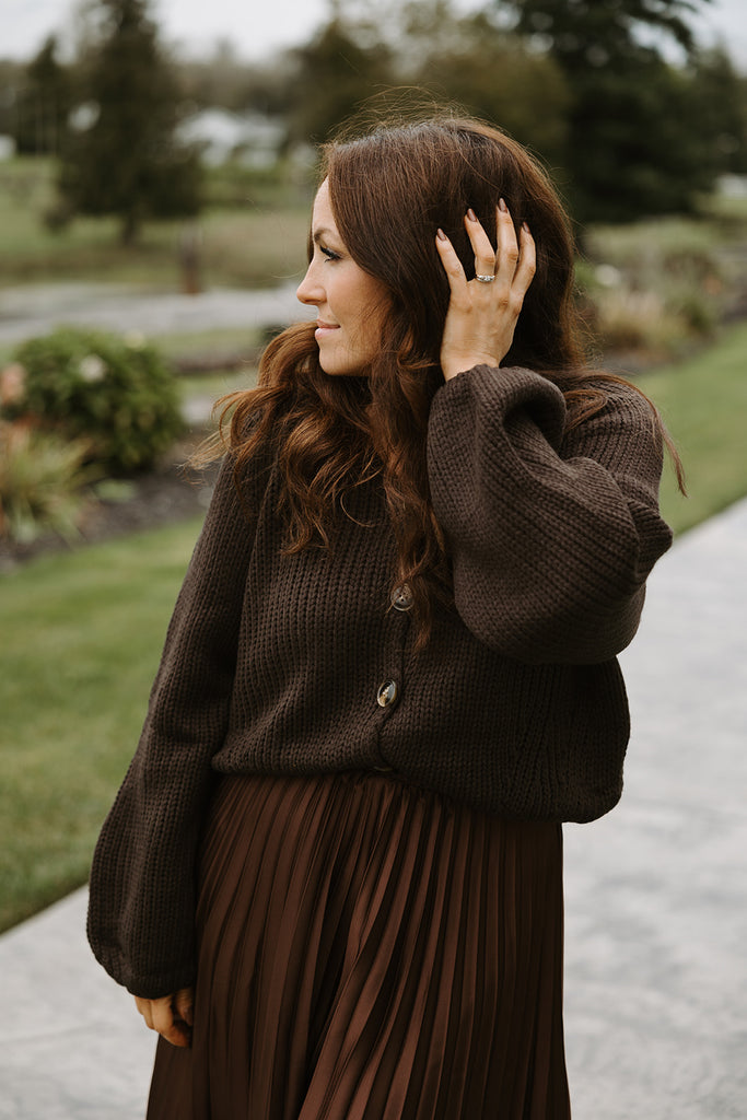 Button Up Sweater - Brown