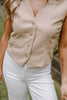 Faux Leather Vest - Latte