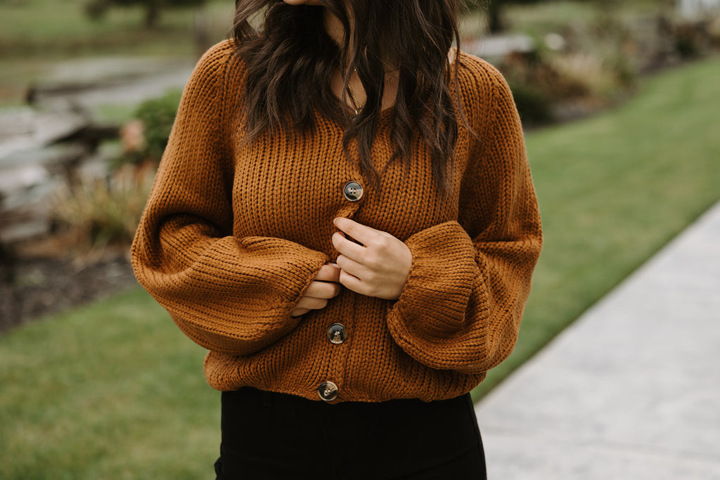 Button Up Sweater - Camel