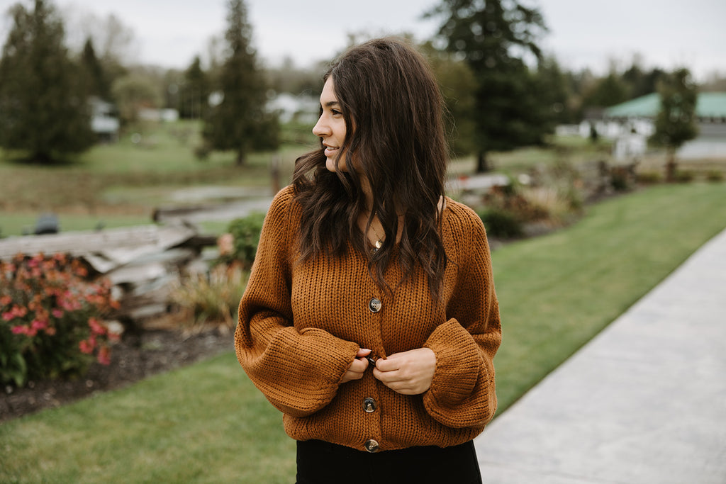 Button Up Sweater - Camel