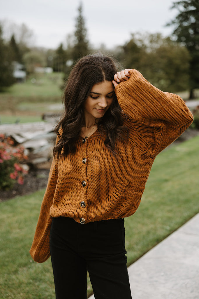 Button Up Sweater - Camel