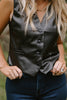 Faux Leather Vest - Black