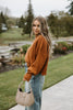 Classic Exposed Seam Sweater - Brown