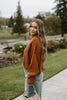 Classic Exposed Seam Sweater - Brown