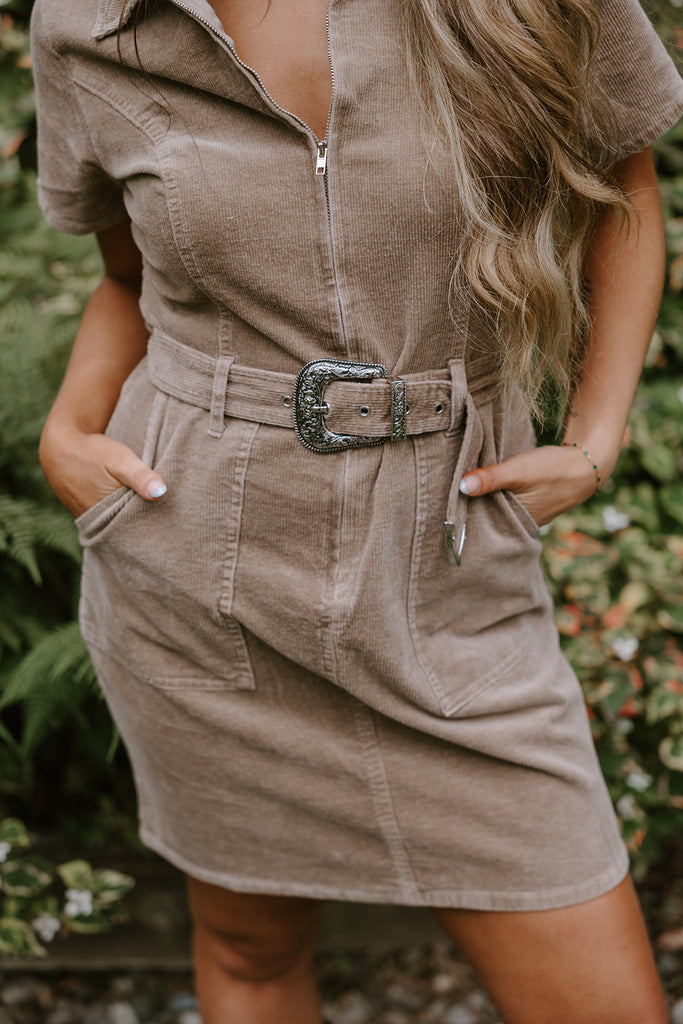 Corduroy Western Inspired Dress