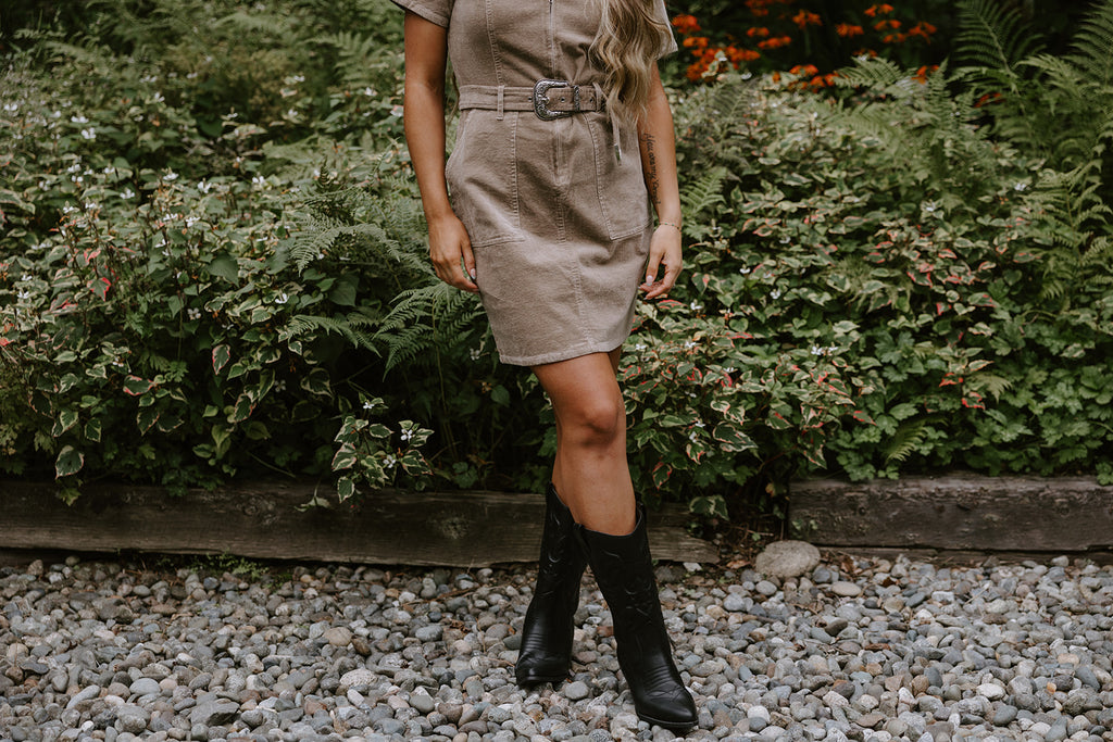 Corduroy Western Inspired Dress