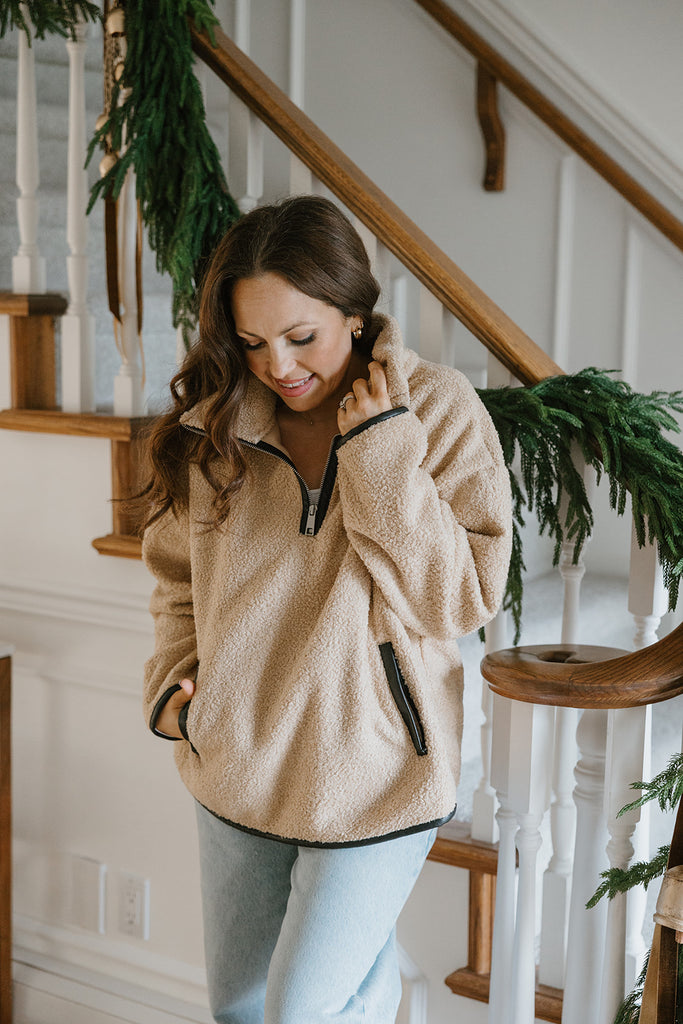 Super Soft Half Zip - Taupe