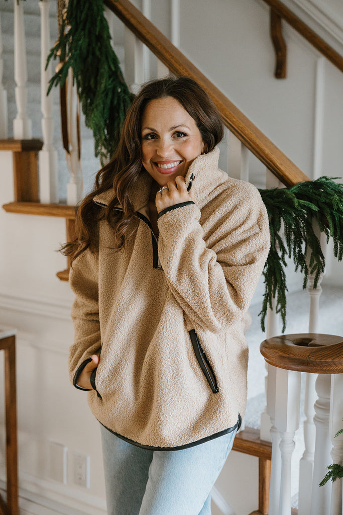 Super Soft Half Zip - Taupe