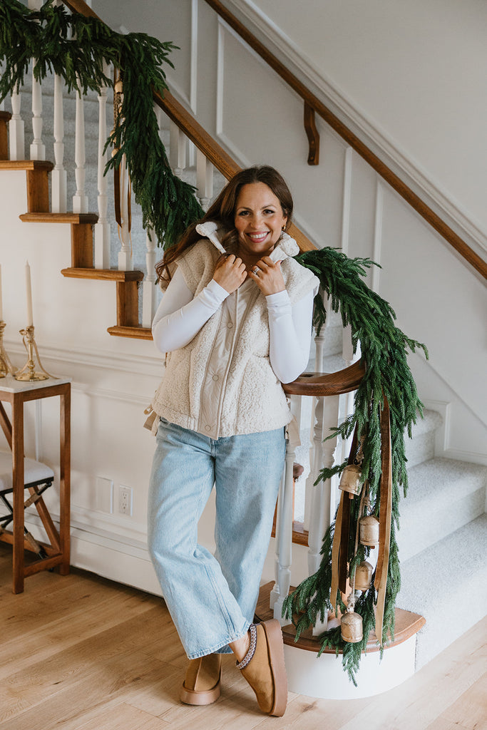 Button Down Vest - Cream