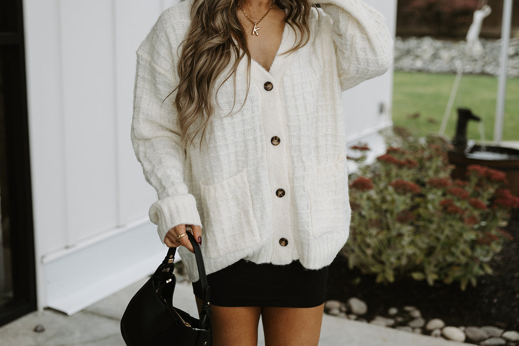 Textured Cardigan - Cream