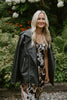 Oversized Faux Leather Jacket - Black