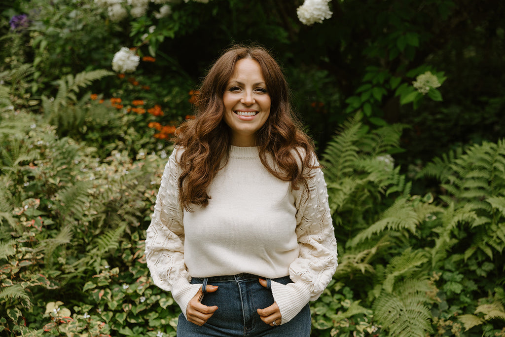 Cream Sweater with Sleeve Details