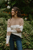 Striped Oversized Sweater - Camel