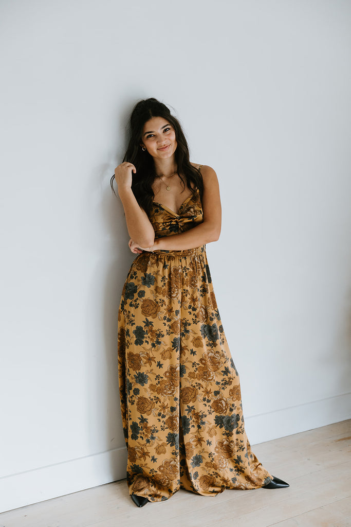 Floral Jumpsuit - Golden