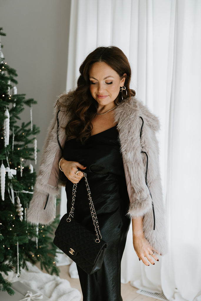 Faux Fur Jacket - Light Mocha