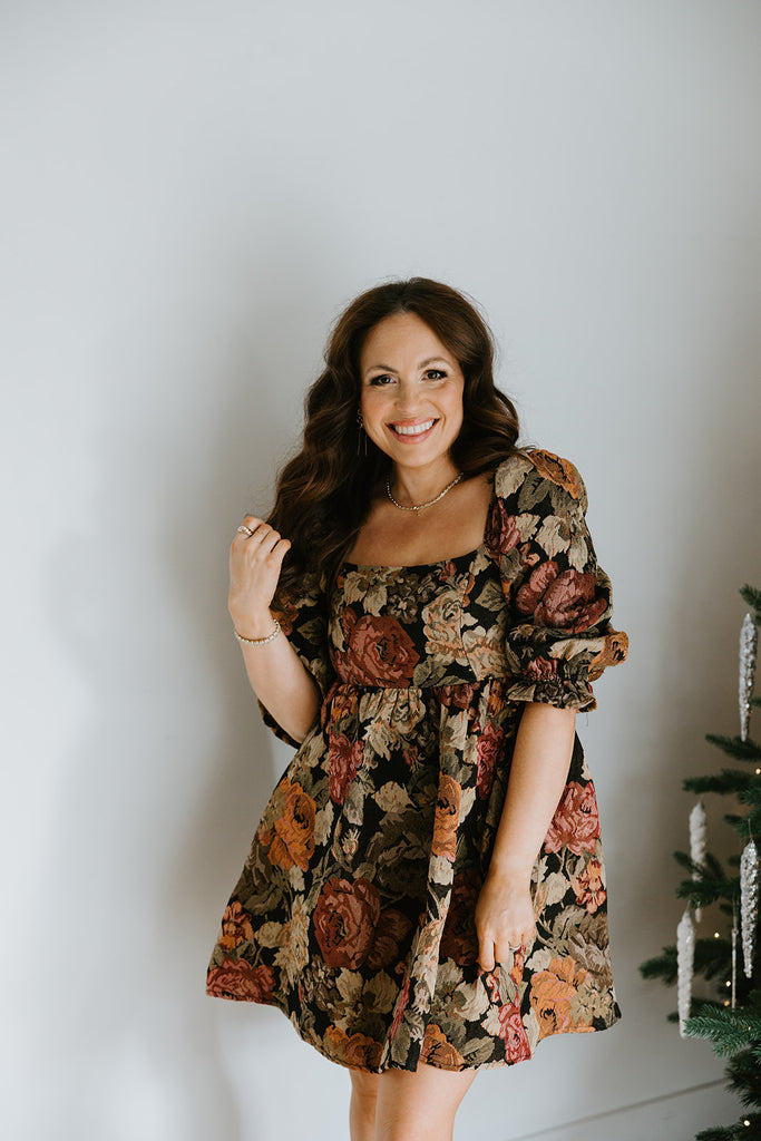 Floral Brocade Dress